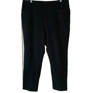 SOFT SURROUNDINGS 16P Black Rayon Knit Cropped Tapered Leg Pants 22" inseam